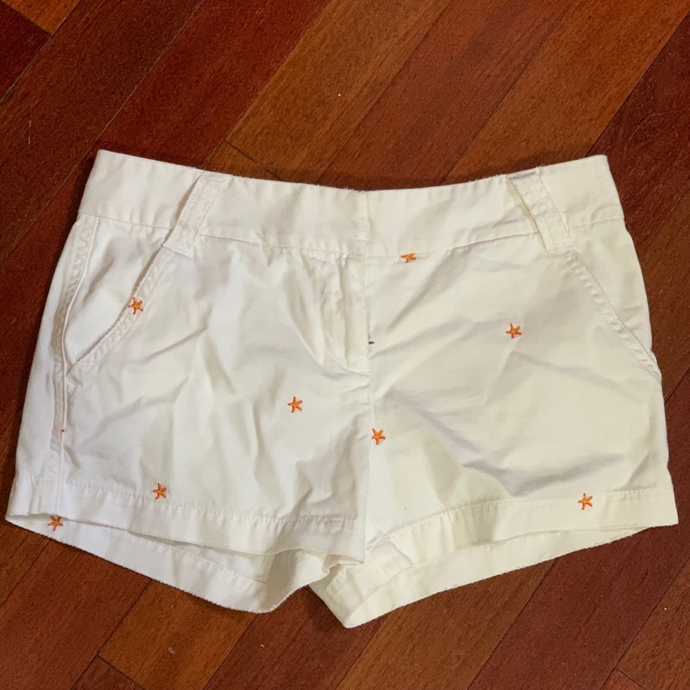 JCrew white with starfishes shorts size 2